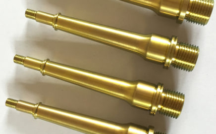 gold colored titanium pedal spindles