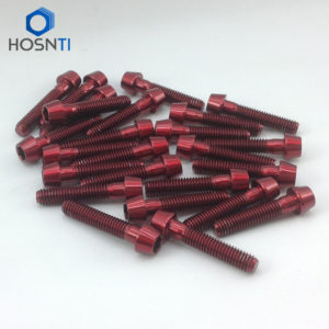 bicycle titanium bolt with red color