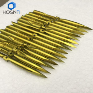 gold colored titanium slip tips with 3 sides sharp end