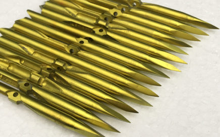 gold colored titanium slip tips with 3 sides sharp end