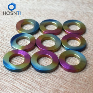 rainbow colored titanium washers