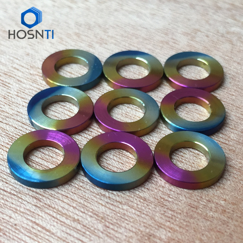 Rainbow Titanium Flat Washers M6 – Baoji HOSN Titanium Co., Ltd.