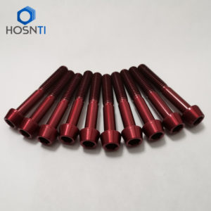 M6 bicycle red titanium bolts