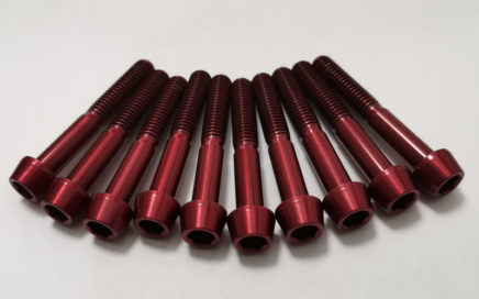 M6 bicycle red titanium bolts