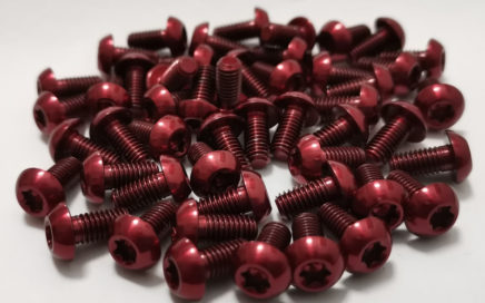 red titanium disc brake bolts M5x10