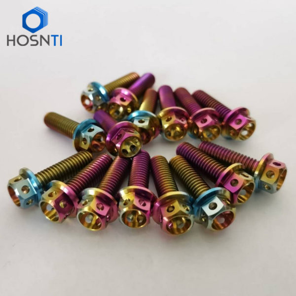 M6X20 titanium flange bolts rainbow color