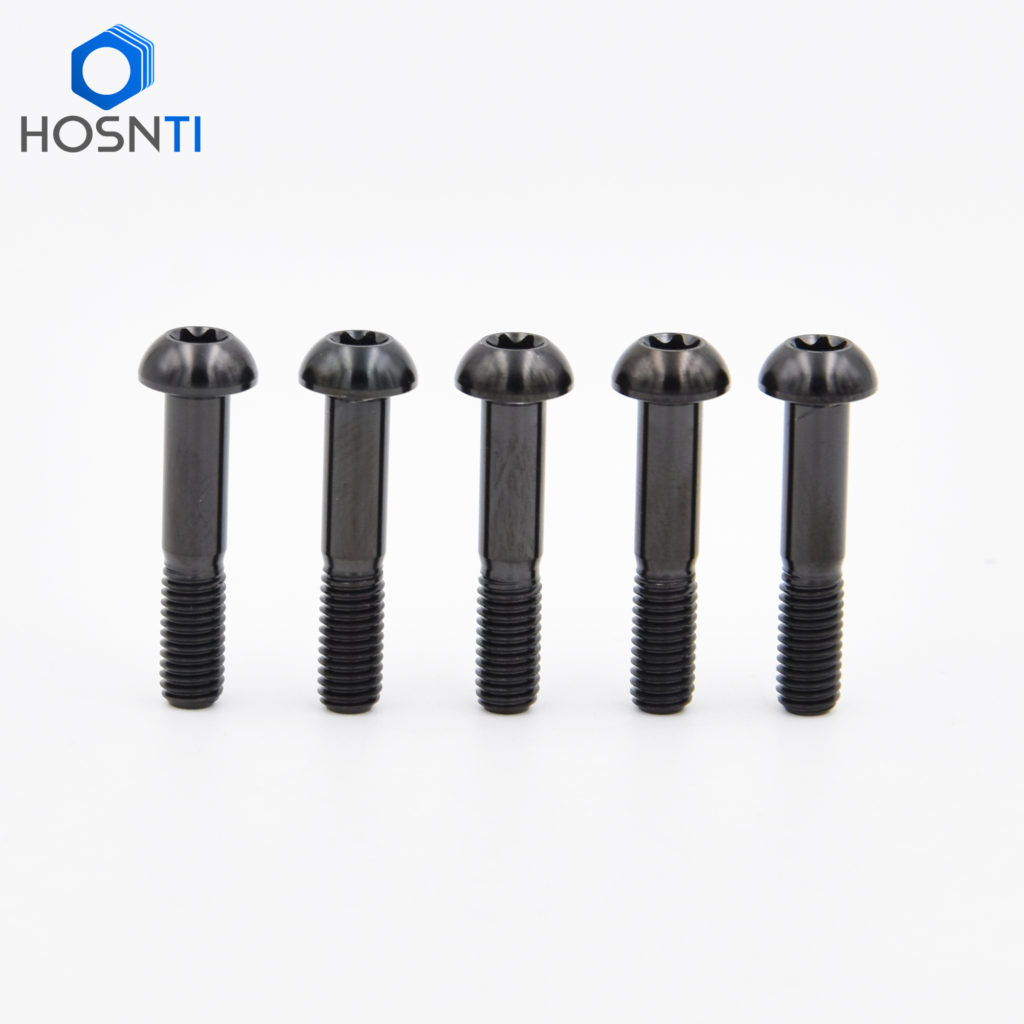 black button head torx titanium bolts with black color m5x25