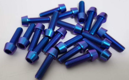 taper head titanium bolt with blue purple color