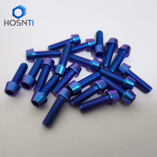 taper head titanium bolt with blue purple color