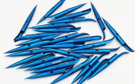 blue colored titanium spear tips
