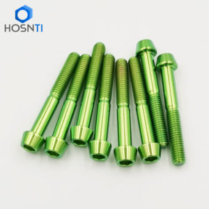 GREEN TITANIUM BOLTS WITH TAPER HEAD ALLEN KEY