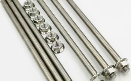 Motorcycle titanium axles and nuts