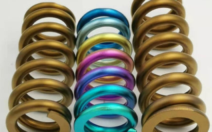 bronze and rainbow titanium coils for bicycle