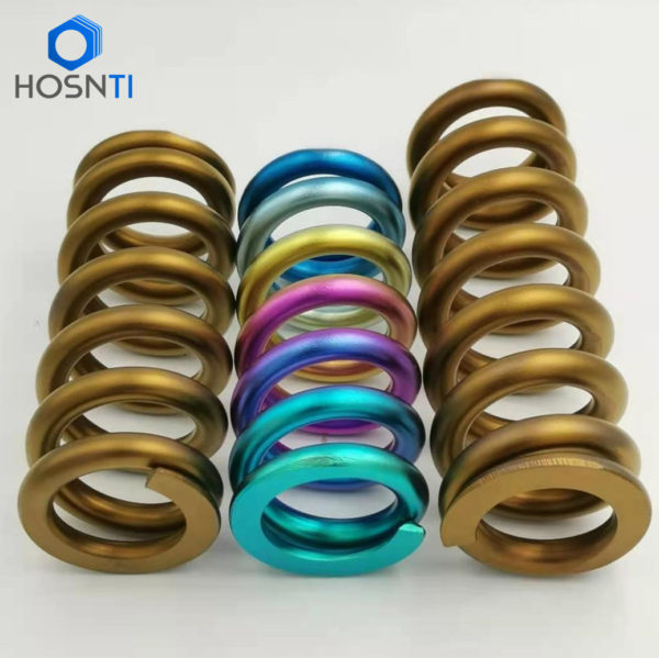 bronze and rainbow titanium coils for bicycle