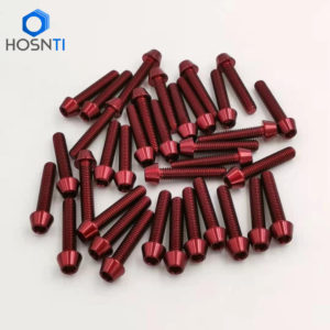 taper head titanium fasteners with red color