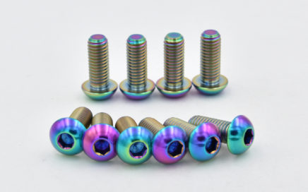 Button Head Rainbow oil slick titanium screws
