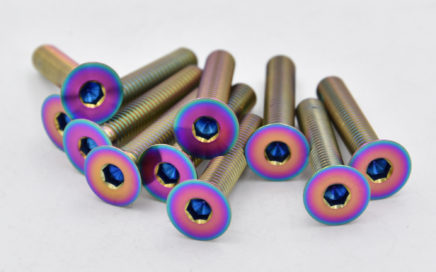 countersunk allen key rainbow oil slick titanium screws