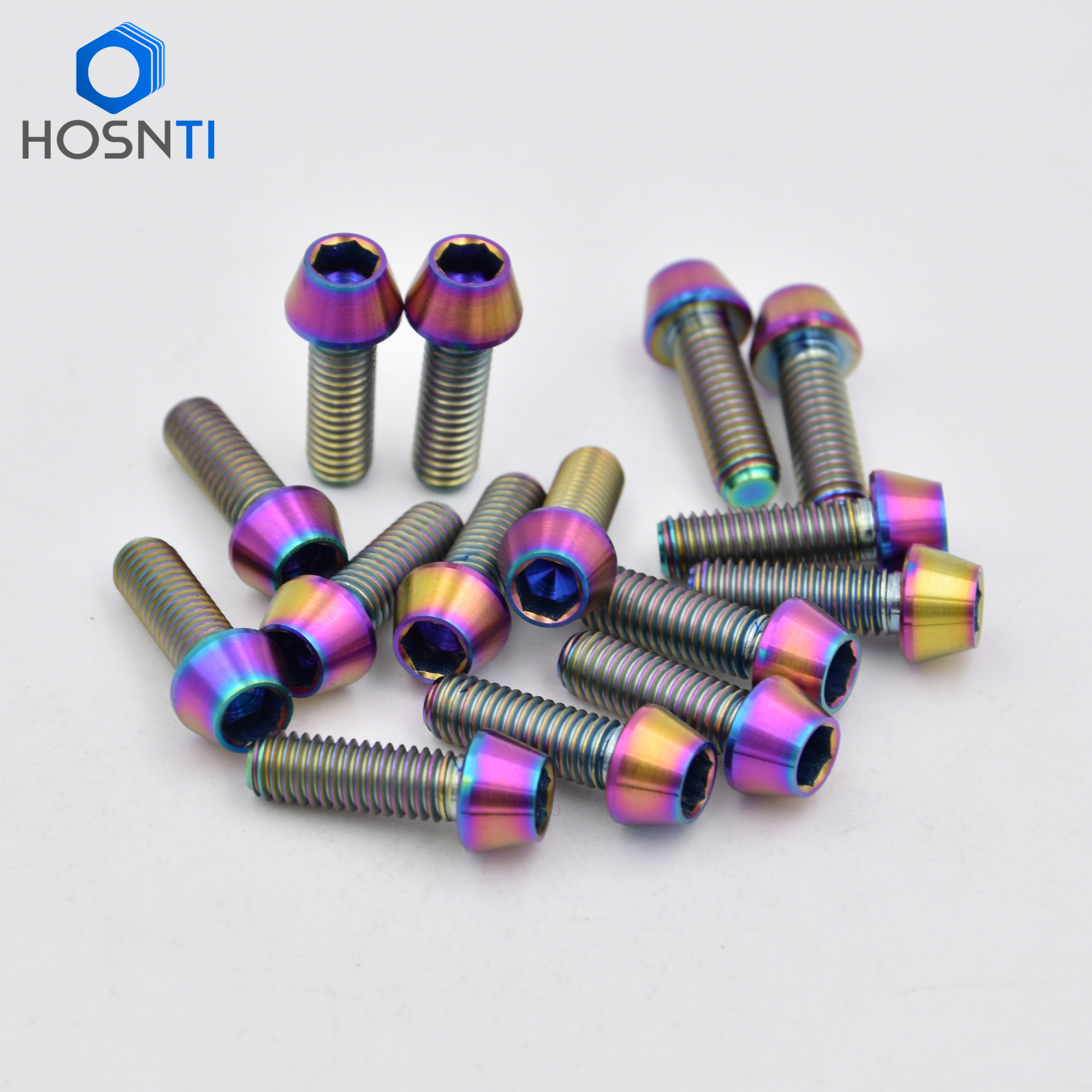 Taper Head Allen Key Rainbow Oil Slick Titanium Screws – Baoji HOSN  Titanium Co., Ltd.
