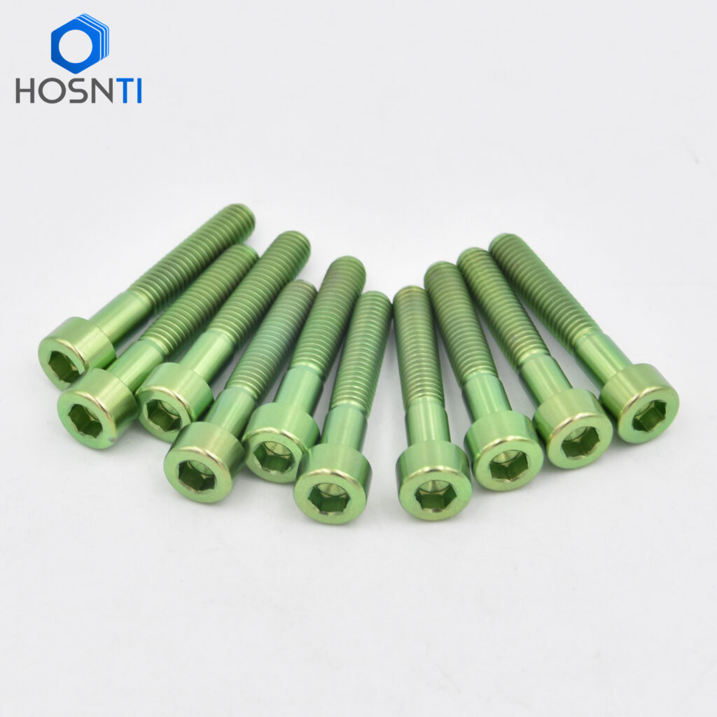 green cylindrical head titanium screws