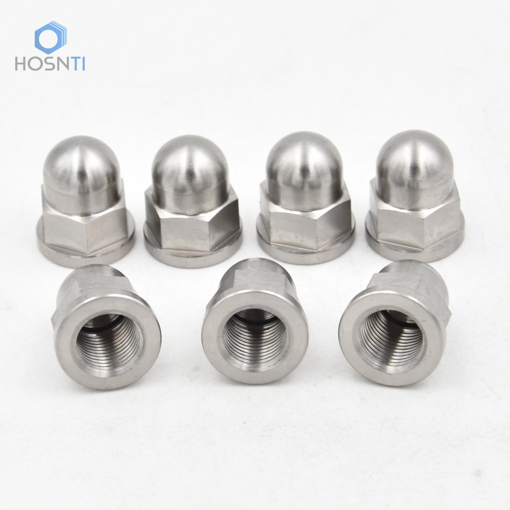 Left Threaded M10X1.0mm Titanium Dome Nuts
