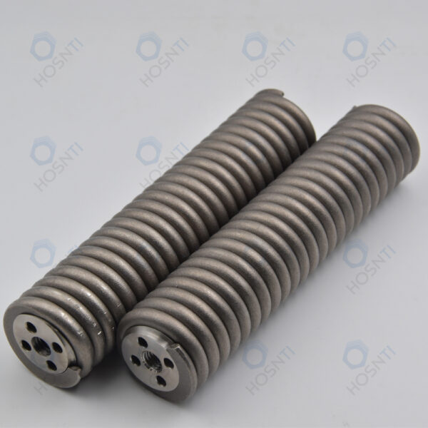 titanium extension springs with threaded fittings